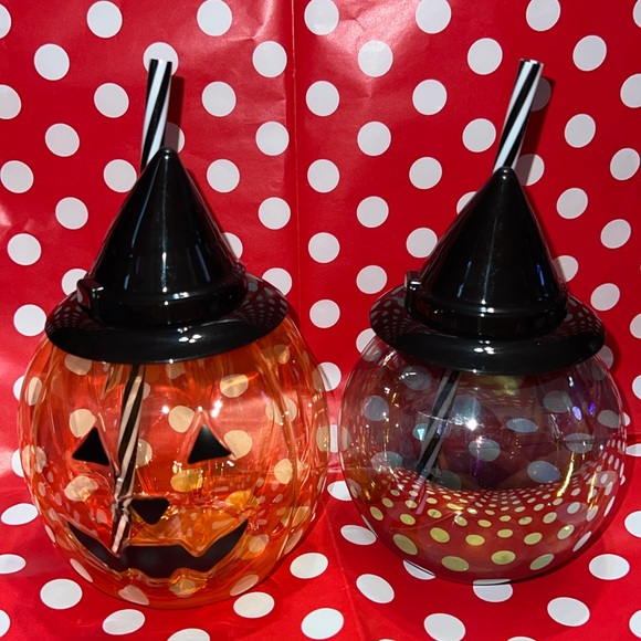 New Set of 3 Halloween Icon Plastic Canteen Sippers with Straws (Charlie) - Picture 1 of 4